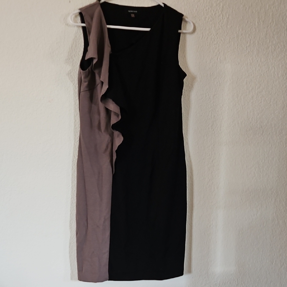 Spense Dress in Black and Taupe